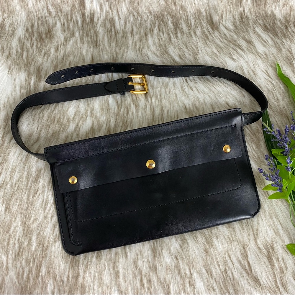 Burberry Black Leather Slim Belt Bag / Mini Bag / Shoulder Bag